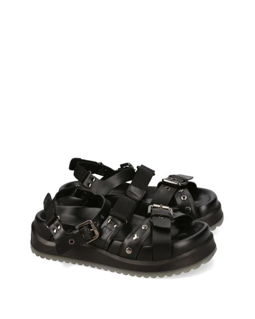 Premiata Black Adjustable-Strap Sandals