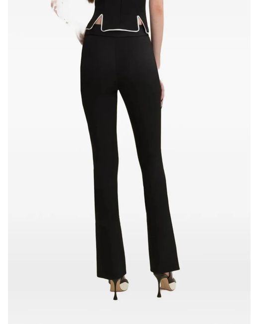 Contessa Mills Black Helix Contrast-Trim Trousers