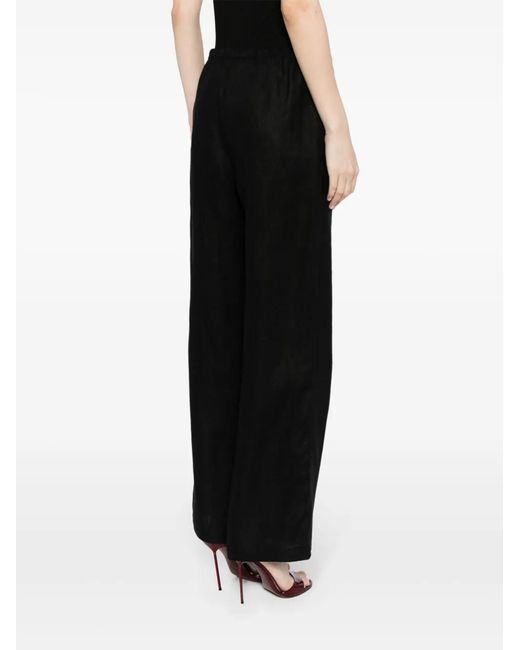 Reformation Black Olina Linen Trousers