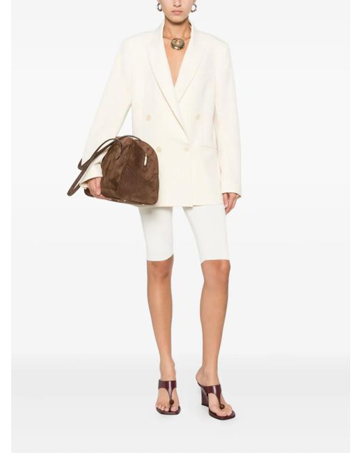 Patrizia Pepe White Double-Breasted Jacket