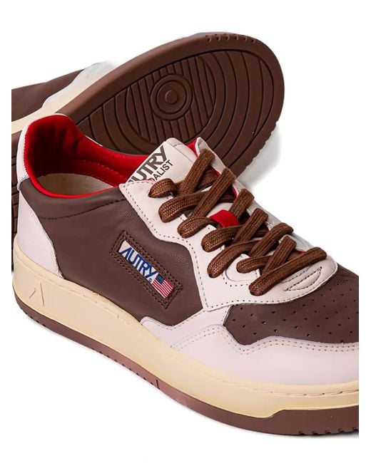 Autry Medalist Low Panelled Sneakers in Brown for Men | Lyst UK
