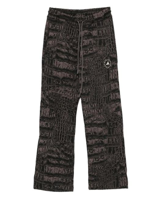 Adidas By Stella McCartney Gray Crocodile-Print Drawstring Track Pants