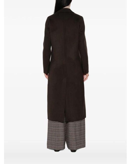 ViCOLO Black Notched-Lapels Patch-Pocket Coat