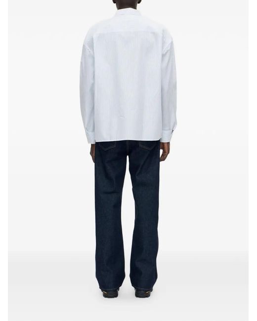 BERNER KUHL White Striped Button Shirt for men