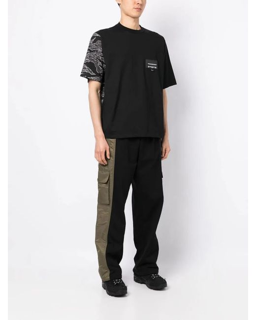 MASTERMIND WORLD Black Camouflage-Print Short-Sleeved T-Shirt for men
