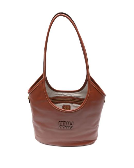 Miu Miu Brown Ivy Leather Shoulder Bag