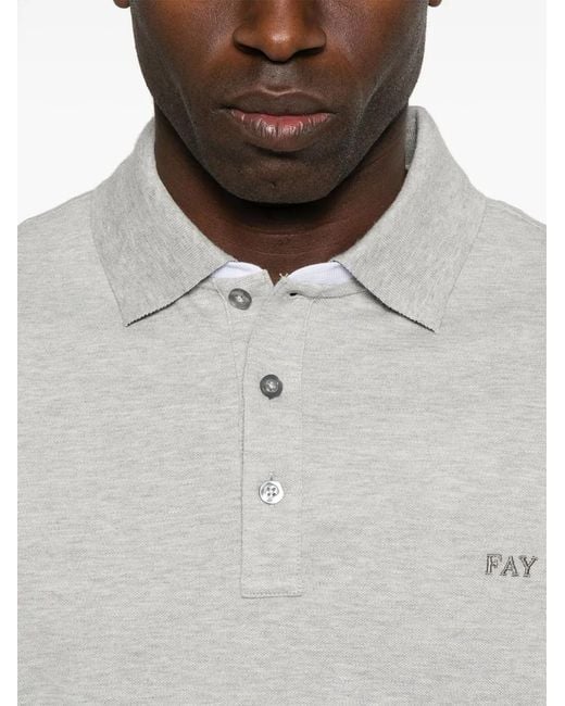 Polo Con Logo di Fay in White da Uomo