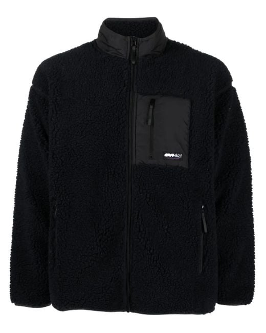 Gramicci Black Logo-Patch Fleece Jacket
