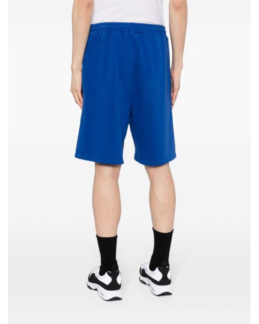 Barrow Blue Logo-print Cotton Shorts for men