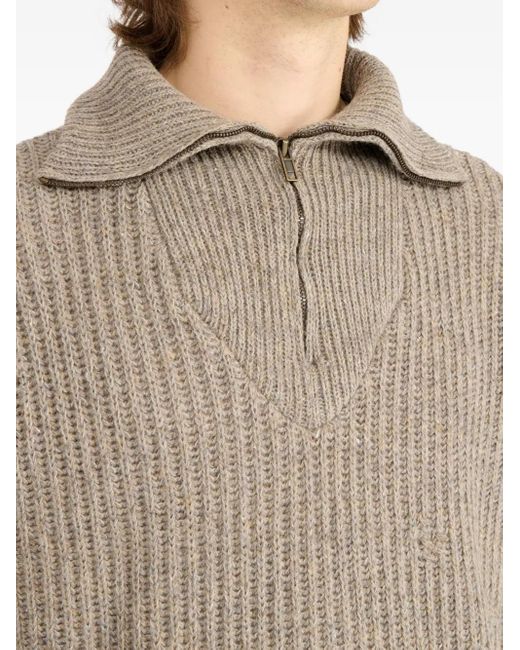 メンズ Maison Margiela ハーフジップ セーター Natural