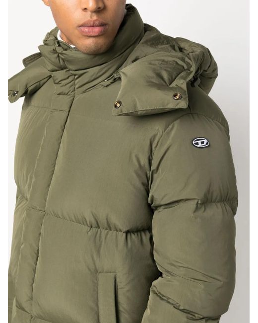 DIESEL Green W-Rolfys Padded Jacket for men