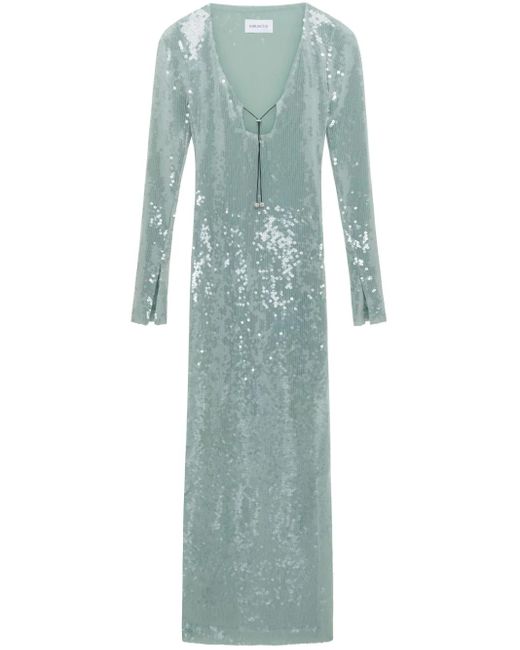 16Arlington Blue Solaria Sequin-Embellished Midi Dress