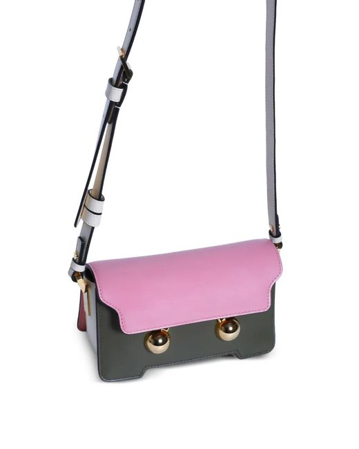 Marni White Colourblock Turn-Lock Crossbody Bag