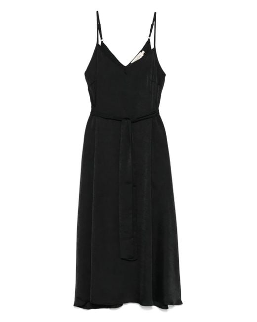 MOUTAKI Satin Midi Dress Black