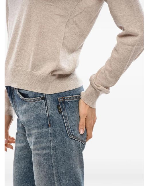 Malo White Crew-Neck Sweater