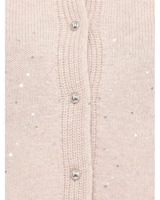 D.exterior Pink Paillettes Welt-Pocket Cardigan