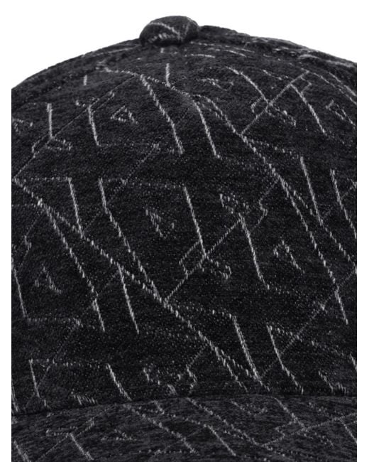 ARMANI EXCHANGE Black Casquette À Motif Monogrammé for men