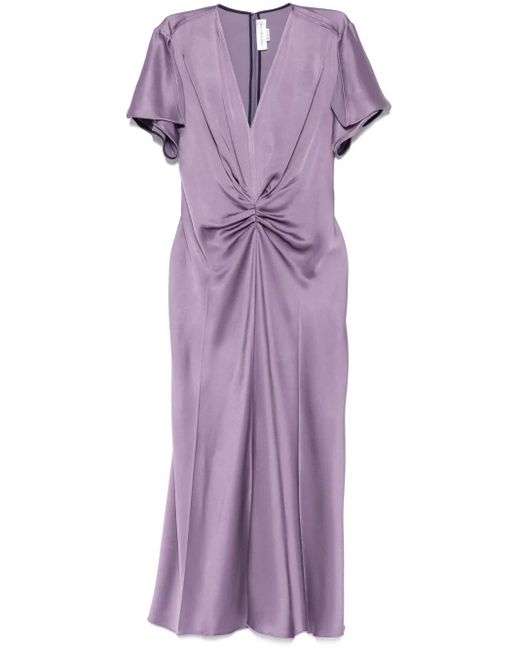 Victoria Beckham サテン マキシドレス Purple