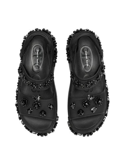 CROCSTM Black X Simone Rocha Soho Crystal-Embellished Floral-Detail Sandals