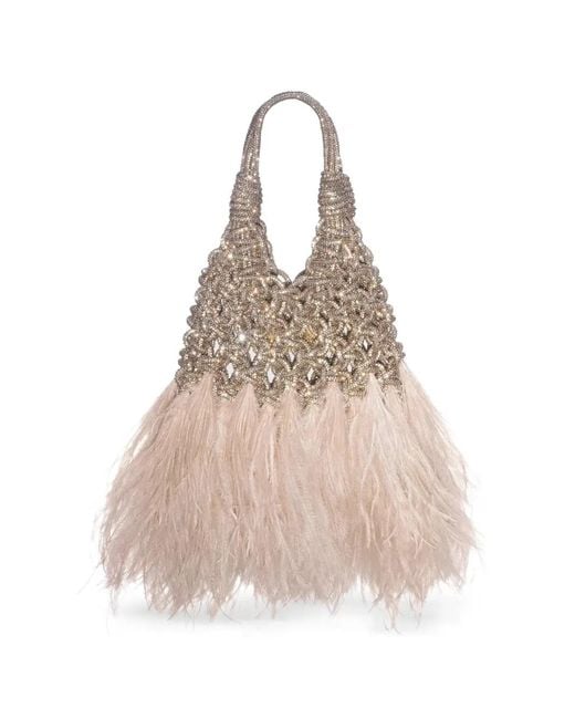 HIBOURAMA Natural Vannifique Crystal-Embellished Tote Bag