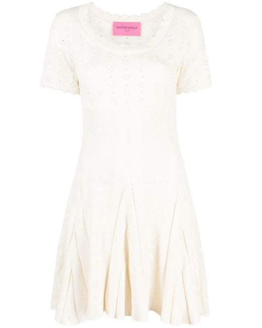 Viktor & Rolf White Spinning Threads Cotton-Lyocell Knitted Minidress