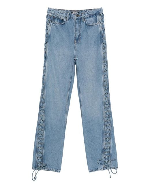 ROTATE BIRGER CHRISTENSEN Blue Lace-Up Jeans