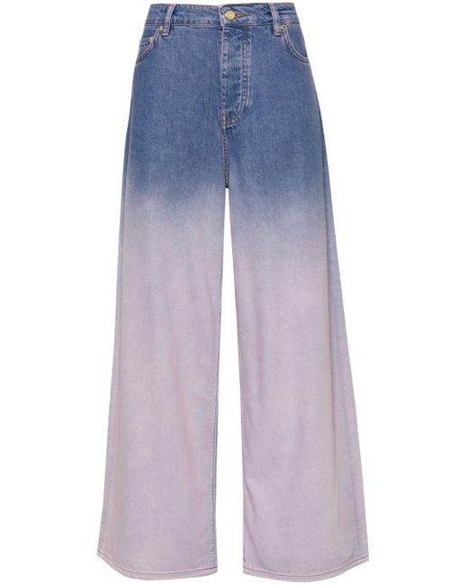 Ganni Blue Future Wide-leg Jeans - Women's - Cotton