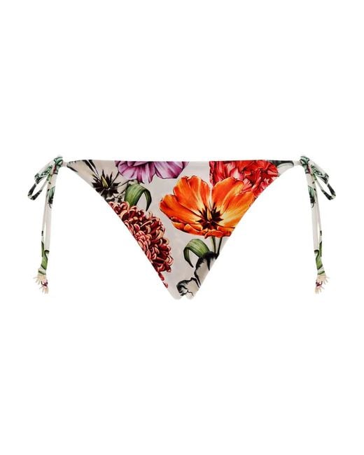 Agua Bendita White Alegria Floral-Print Bikini Bottom