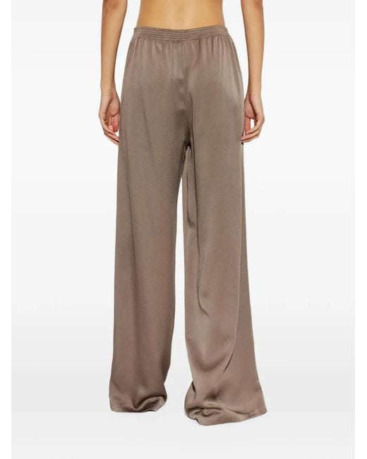 Fabiana Filippi Brown Satin-Finish Wide-Leg Trousers