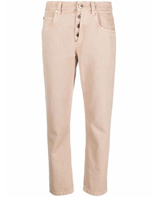 Brunello Cucinelli Natural Cropped Chino Trousers