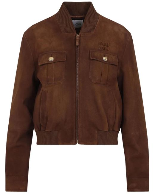 Miu Miu Suède Jack in het Brown