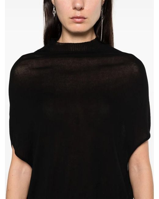 Rick Owens Black Crater Draped Crop Top