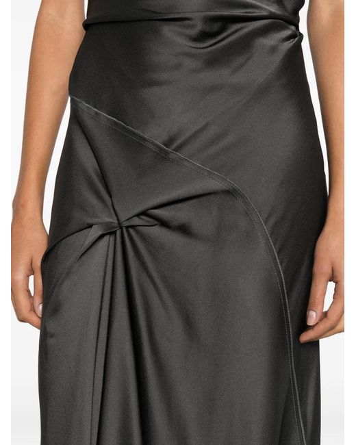 Victoria Beckham White Posy Cowl-Neck Maxi Dress