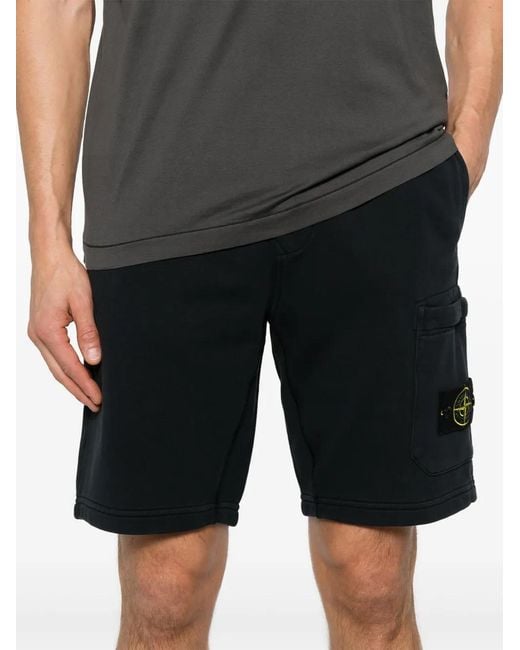 Stone Island Black Shorts for men