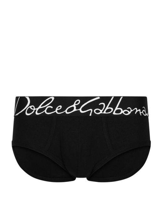 Slip con banda logo di Dolce & Gabbana in Black da Uomo