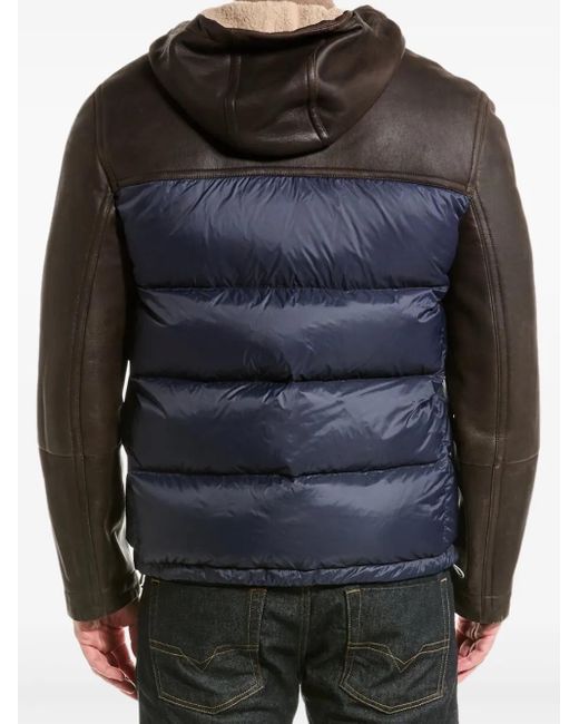 Brunello Cucinelli Blue Colour-Block Puffer Jacket for men