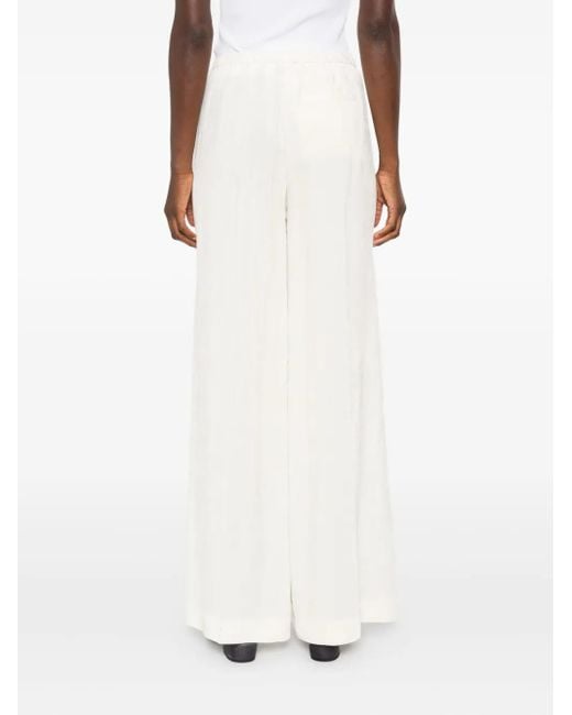 Forte_forte White Pleated Wide-Leg Trousers