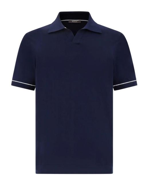 メンズ Boggi ファインニット ポロシャツ Blue