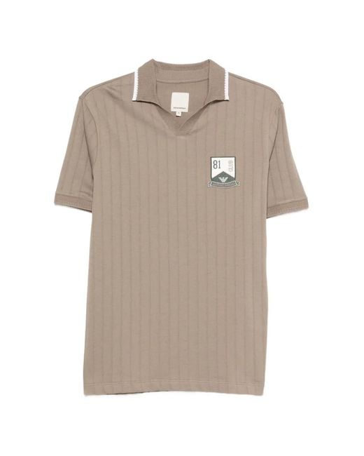 Emporio Armani Natural V-Neck Polo Shirt for men