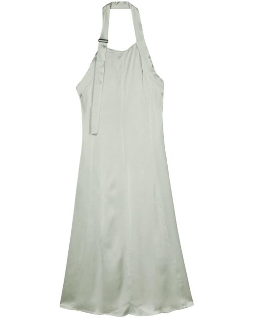 Alysi White Satin Slip Maxi Dress