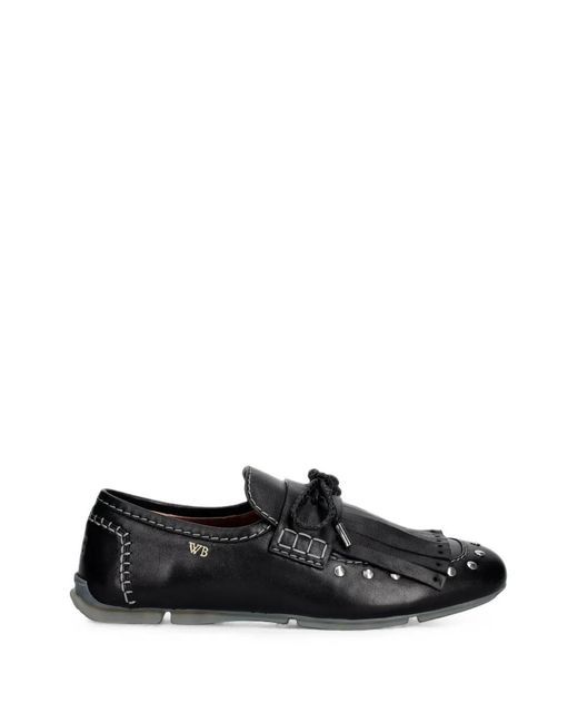 Wales Bonner White Studded Fringed Loafers