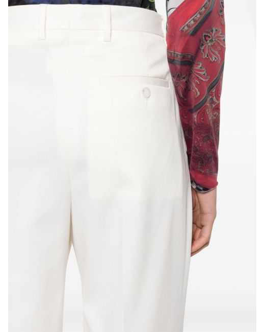 MM6 by Maison Martin Margiela White High-Waist Tailored Trousers