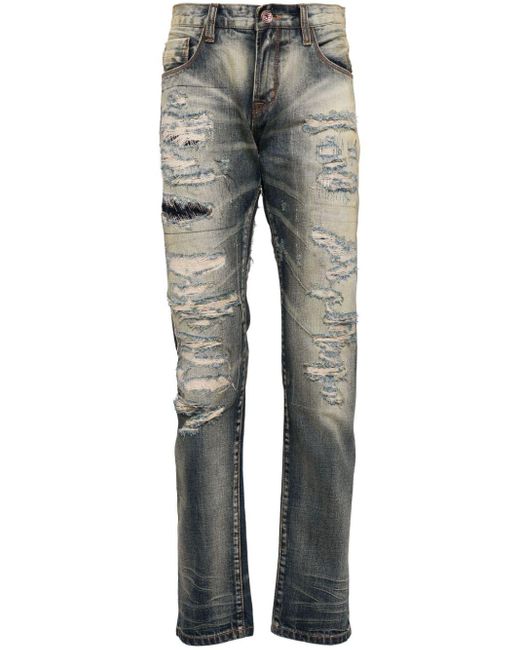 Private Stock Gray The Malcolm Ripped-detail Jeans for men