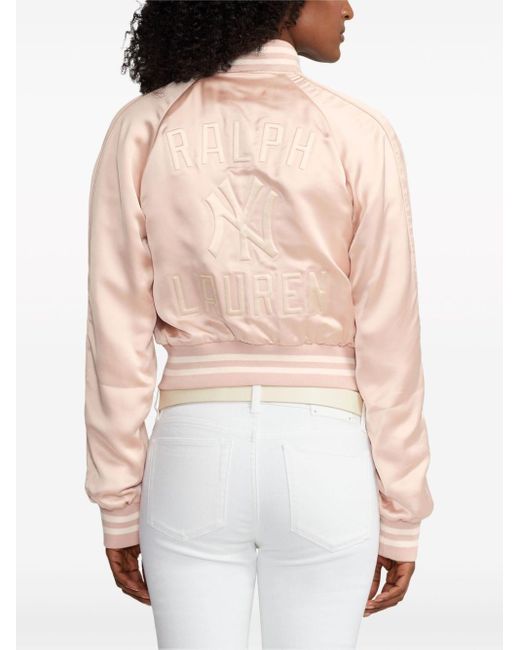 Ralph Lauren Collection Pink Parson Satin Bomber Jacket