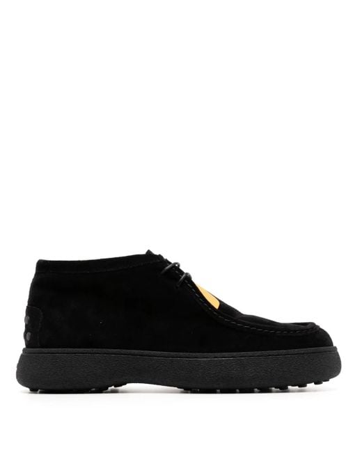 Tod's Black Ankle Leather Boots for men