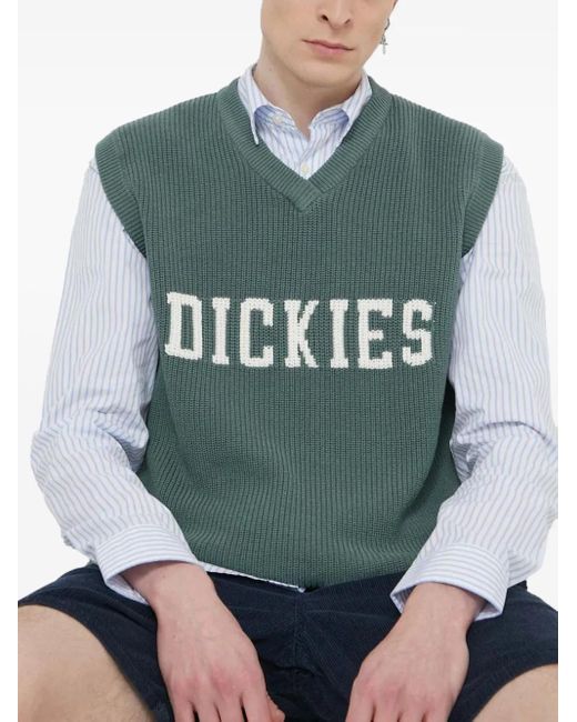 Dickies Green V-Neck Vest for men