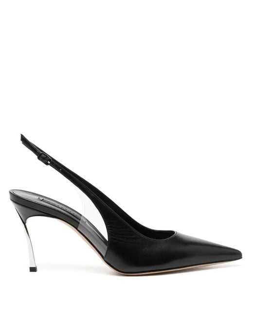 Casadei Black Superblade Jolly Slingback Pumps