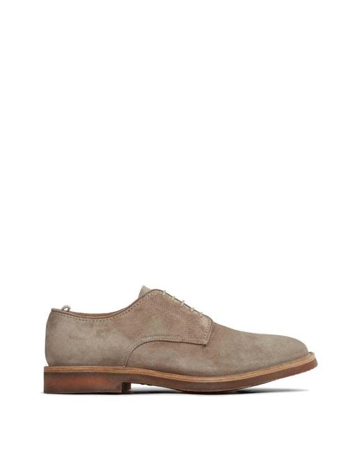 Officine Creative Brown Hopkins Lace-Up Suede Derby Shoes for men