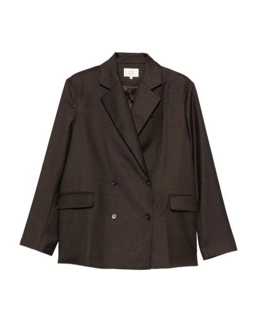 Loulou de Saison Brown Double-Breasted Notched-Lapels Jacket