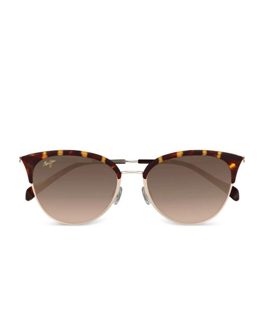 Maui Jim Brown Tortoiseshell Metal Sunglasses